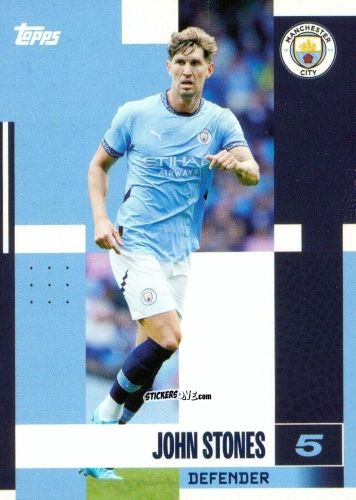 Cromo John Stones - Manchester City 2024-2025 Team Set
 n. 8 - Topps