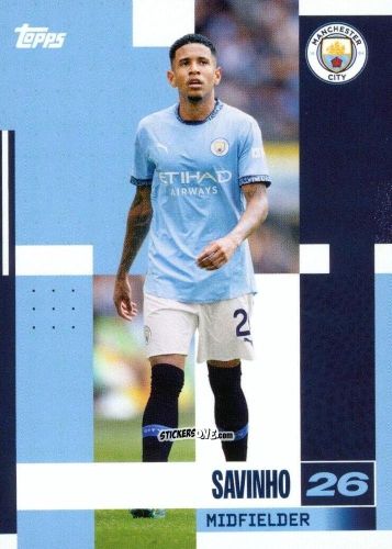 Sticker Savinho - Manchester City 2024-2025 Team Set
 n. 17 - Topps