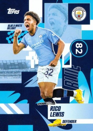 Figurina Rico Lewis - Manchester City 2024-2025 Team Set
 n. 28 - Topps
