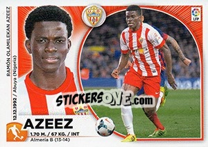 Figurina Azeez (9) - Liga Spagnola 2014-2015 - Colecciones ESTE