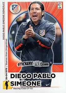 Sticker Entrenador Atletico de Madrid - Diego Simeone (22) - Liga Spagnola 2014-2015 n. 82 - Colecciones ESTE