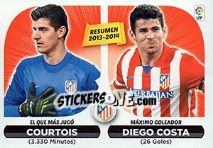 Sticker Resumen Atletico De Madrid (24) - Courtois/diego Costa - Liga Spagnola 2014-2015 n. 84 - Colecciones ESTE