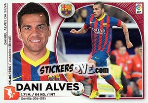 Sticker Dani Alves (3) - Liga Spagnola 2014-2015 n. 93 - Colecciones ESTE