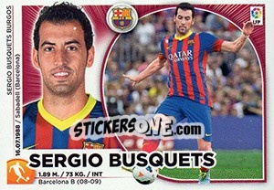 Sticker Sergio Busquets (9) - Liga Spagnola 2014-2015 - Colecciones ESTE
