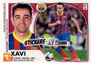 Sticker Xavi Hernández (10) - Liga Spagnola 2014-2015 n. 100 - Colecciones ESTE