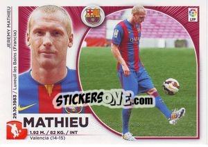 Sticker Jérémy Mathieu (19) - Liga Spagnola 2014-2015 n. 109 - Colecciones ESTE