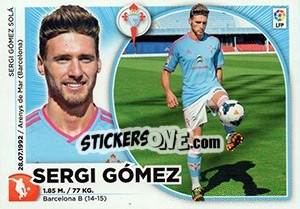 Figurina Sergi Gomez (7) - Liga Spagnola 2014-2015 - Colecciones ESTE