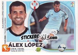 Cromo Alex Lopez (10) - Liga Spagnola 2014-2015 - Colecciones ESTE