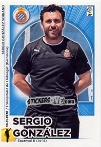 Figurina Entrenador RCD Espanyol - Sergio Gonzalez (22) - Liga Spagnola 2014-2015 - Colecciones ESTE