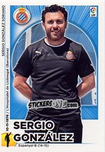 Sticker Entrenador RCD Espanyol - Sergio Gonzalez (22) - Liga Spagnola 2014-2015 n. 292 - Colecciones ESTE