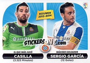 Sticker Resumen RCD Espanyol (24) - Liga Spagnola 2014-2015 n. 294 - Colecciones ESTE
