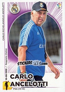 Sticker Entrenador Real Madrid - Carlo Ancelotti (22) - Liga Spagnola 2014-2015 n. 412 - Colecciones ESTE
