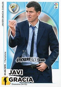 Sticker Entrenador Malaga - Javi Gracia (22) - Liga Spagnola 2014-2015 n. 442 - Colecciones ESTE