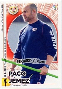 Sticker Entrenador Rayo Vallecano - Paco Jemez (22) - Liga Spagnola 2014-2015 n. 472 - Colecciones ESTE