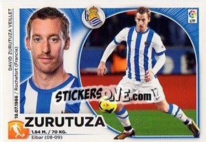 Cromo Zurutuza (14) - Liga Spagnola 2014-2015 n. 494 - Colecciones ESTE