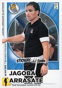 Sticker Entrenador Real Sociedad - Jagoba Arrasate (22) - Liga Spagnola 2014-2015 n. 502 - Colecciones ESTE