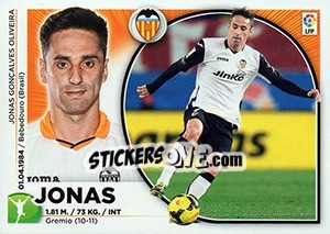 Sticker Jonas (16) - Liga Spagnola 2014-2015 n. 556 - Colecciones ESTE