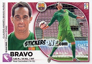 Sticker 9 Claudio Bravo (FC Barcelona) - Liga Spagnola 2014-2015 - Colecciones ESTE