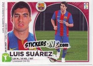Sticker 14 Luis Suárez (FC Barcelona) - Liga Spagnola 2014-2015 n. 644 - Colecciones ESTE