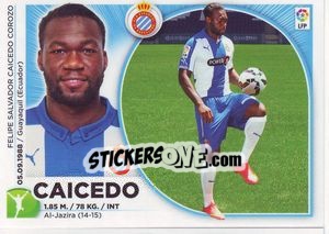 Sticker 20 Felipe Caicedo (RCD Espanyol) - Liga Spagnola 2014-2015 n. 650 - Colecciones ESTE