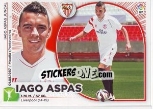 Sticker 22 Iago Aspas (Sevilla FC) - Liga Spagnola 2014-2015 n. 652 - Colecciones ESTE