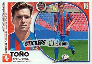 Figurina 48 Toño (Levante UD) - Liga Spagnola 2014-2015 - Colecciones ESTE