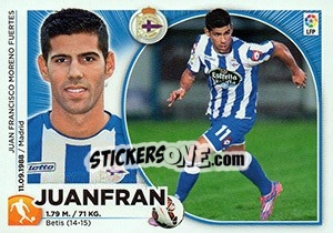 Cromo 52 Juanfran (Deportivo La Coruña) - Liga Spagnola 2014-2015 - Colecciones ESTE