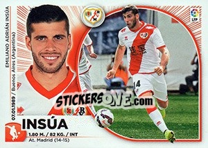 Figurina 54 Insúa (Rayo Vallecano) - Liga Spagnola 2014-2015 - Colecciones ESTE