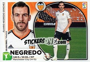 Sticker 56 Negredo (Valencia CF) - Liga Spagnola 2014-2015 n. 686 - Colecciones ESTE