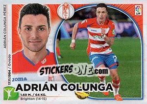 Sticker Adrián Colunga - Liga Spagnola 2014-2015 n. TR24 - Colecciones ESTE
