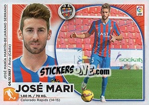 Sticker José Mari - Liga Spagnola 2014-2015 n. TR27 - Colecciones ESTE