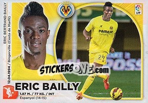 Sticker Eric Bailly - Liga Spagnola 2014-2015 n. TR38 - Colecciones ESTE