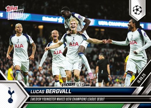 Sticker Lucas Bergvall - Now Uefa Champions League 2025-2026 n. 11 - Topps