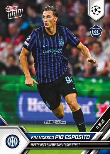 Cromo Francesco Pio Esposito - Now Uefa Champions League 2025-2026 n. 13 - Topps