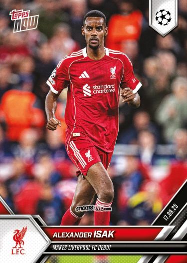 Figurina Alexander Isak - Now Uefa Champions League 2025-2026 n. 16 - Topps