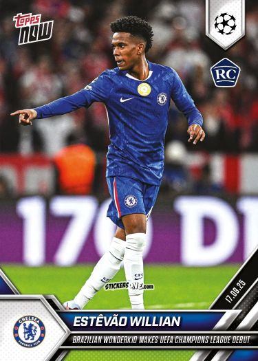 Cromo Estevao Williams - Now Uefa Champions League 2025-2026 n. 18 - Topps