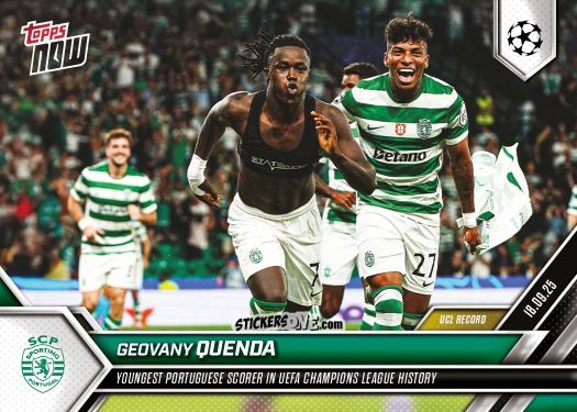 Sticker Geovany Quenda - Now Uefa Champions League 2025-2026 n. 23 - Topps