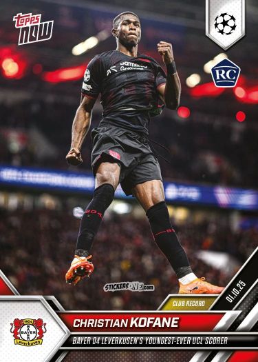 Figurina Christian Kofane - Now Uefa Champions League 2025-2026 n. 30 - Topps