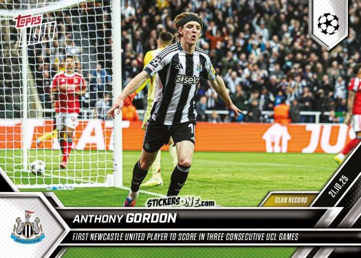 Cromo Anthony Gordon - Now Uefa Champions League 2025-2026 n. 35 - Topps