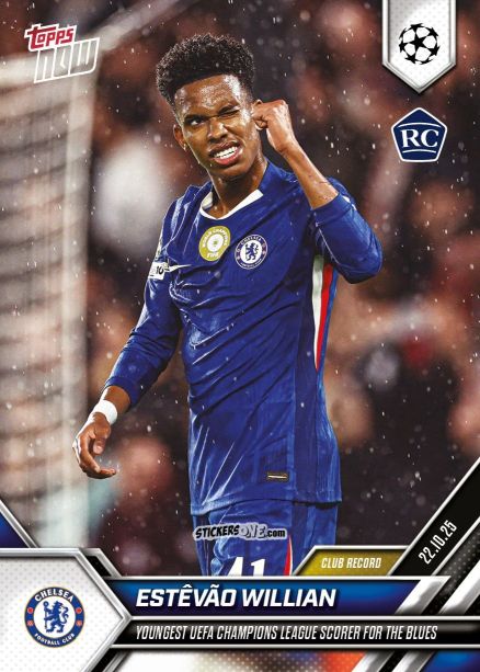 Cromo Estevao Williams - Now Uefa Champions League 2025-2026 n. 39 - Topps