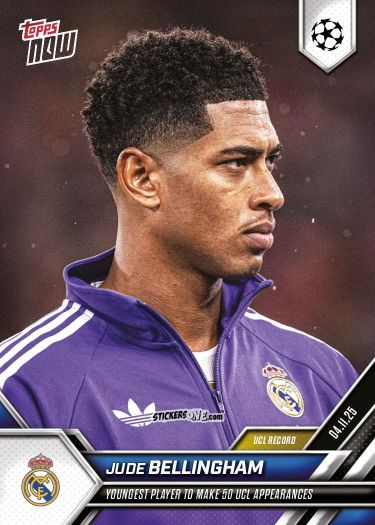 Figurina Jude Bellingham - Now Uefa Champions League 2025-2026 n. 43 - Topps