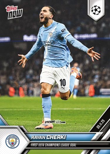 Figurina Rayan Cherki - Now Uefa Champions League 2025-2026 n. 48 - Topps