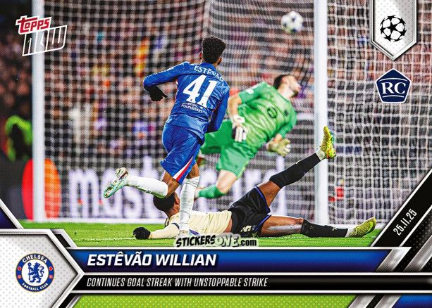 Cromo Estevao Williams - Now Uefa Champions League 2025-2026 n. 52 - Topps