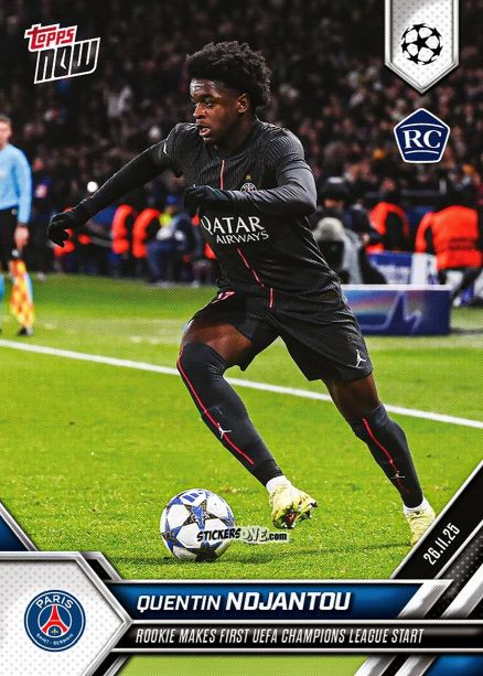 Cromo Quentin Ndjantou - Now Uefa Champions League 2025-2026 n. 58 - Topps