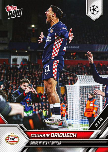 Cromo Couhaib Driouech - Now Uefa Champions League 2025-2026 n. 61 - Topps