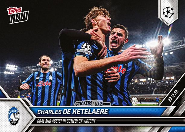 Cromo Charles De Ketelaere - Now Uefa Champions League 2025-2026 n. 67 - Topps