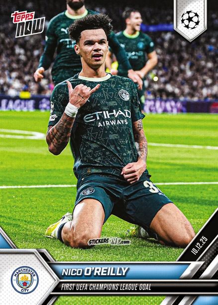 Cromo Nico O'Reilly - Now Uefa Champions League 2025-2026 n. 68 - Topps