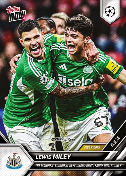 Sticker Lewis Miley - Now Uefa Champions League 2025-2026 n. 71 - Topps