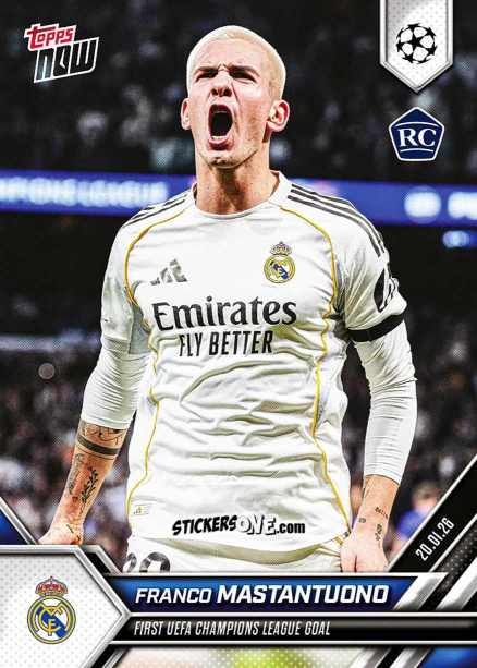 Figurina Franco Mastantuono - Now Uefa Champions League 2025-2026 n. 72 - Topps