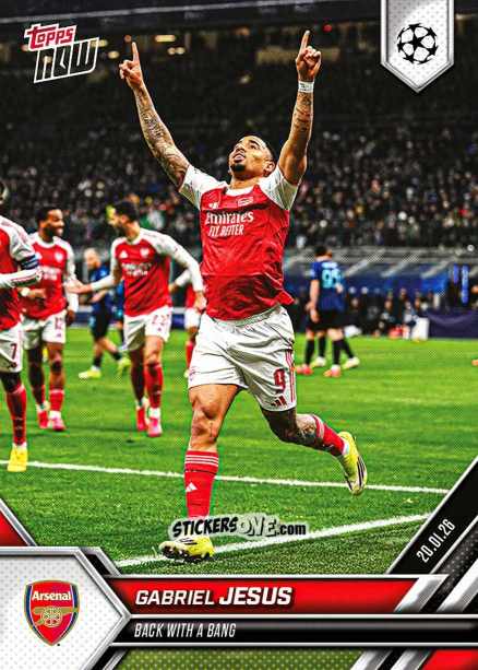 Cromo Gabriel Jesus - Now Uefa Champions League 2025-2026 n. 73 - Topps
